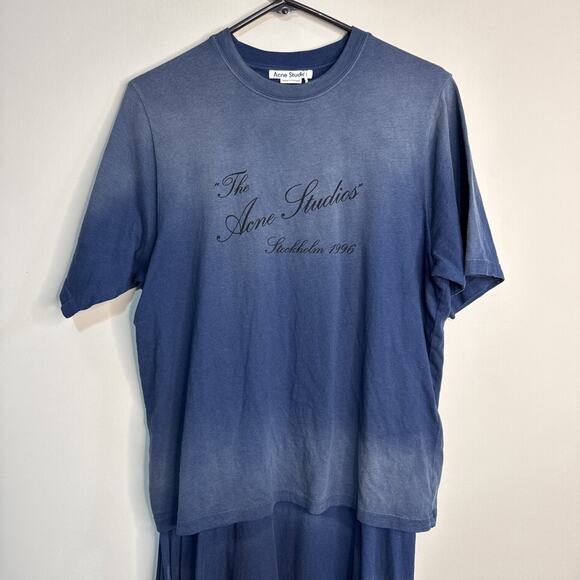 Acne Studios Layered T-shirt Style Dress In Navy Cotton XS-S - Picture 13 of 15